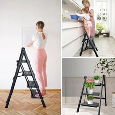 3 Portable Step Ladder Folding Ladders Heavy Duty Stepping Stool Anti-Slip K