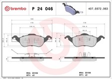 Brembo P 24 046 Bremsbelagsatz, Scheibenbremse für FORD