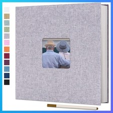 Large Photo Album Self Adhesive for 4x6 8x10 Pictures Linen Scrapbook Album DIY