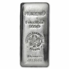 10 oz Silver Bar - Argor-Heraeus w/COA