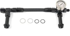 8an Carburetor Dual Feed Fuel Line With Pressure Gauge For Holley 4150 Black