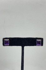 14k Yellow Gold Amethyst Post Earrings 1.7g