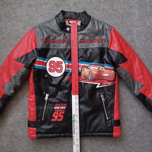 Disney Lightning McQueen Cars Jacket Boys 7 8 Red Rusteze Racing Center Team 95 - Picture 7 of 21