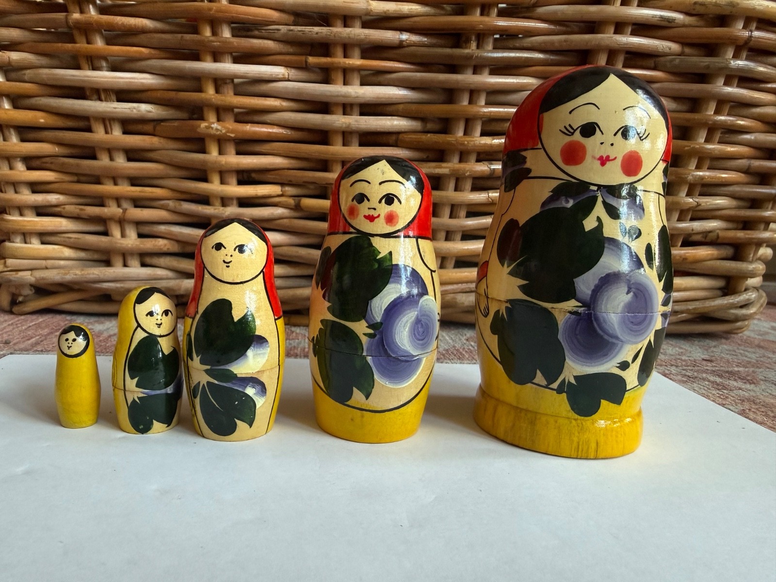 Set Of 5 Hand Painted Made In Ussr