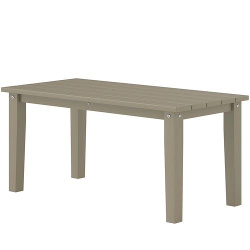 Outsunny Outdoor HDPE Rectangle Slatted Patio Coffee Table, Brown