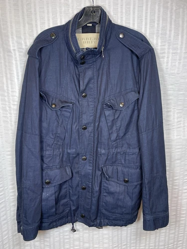 Giacca da lavoro streetwear Burberry Brit denim autenticata taglia XL