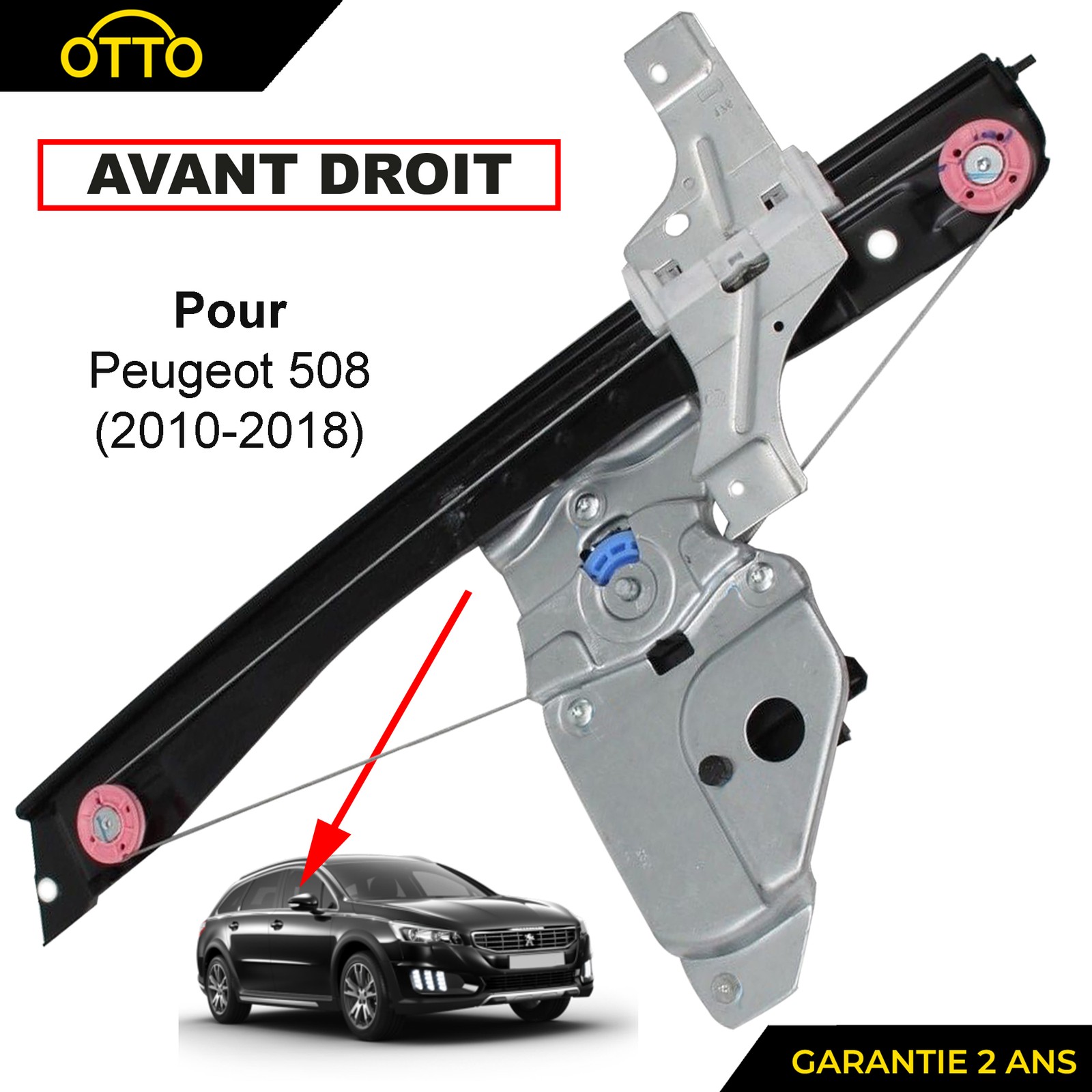 Réparer une vitre bloquée de Peugeot 508 avec ce lève-vitre avant droit robuste