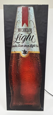 Vtg Rare Michelob Light Lighted Beer Bar Wall Sign Florescent