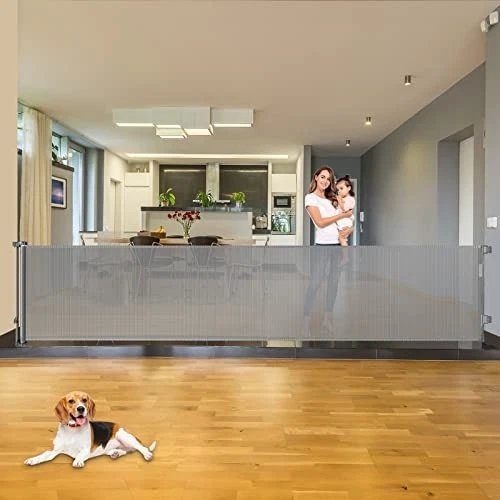 KISKIZ RETRACTABLE BABY GATES EXTRA WIDE BABY GATE OPENINGS 110 INCH WIDE - GRAY
Opens in a new wind