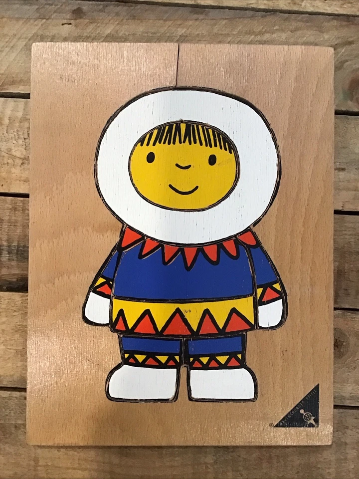 Ravensburger Wooden Jigsaw Puzzles 8-Piece Eskimo Vintage 1970s - Image 2 of 4