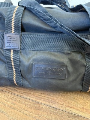 Vintage GIVENCHY Dark Blue Duffle / Messenger Travel Bag VTG