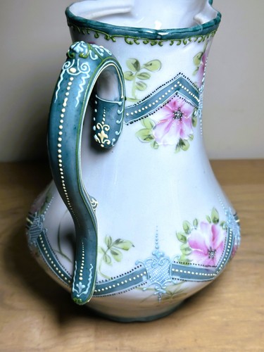 Antique 1891-2021 Nippon Hand Painted Raised Enameled Floral Teapot w. four Cups - Picture 15 of 23