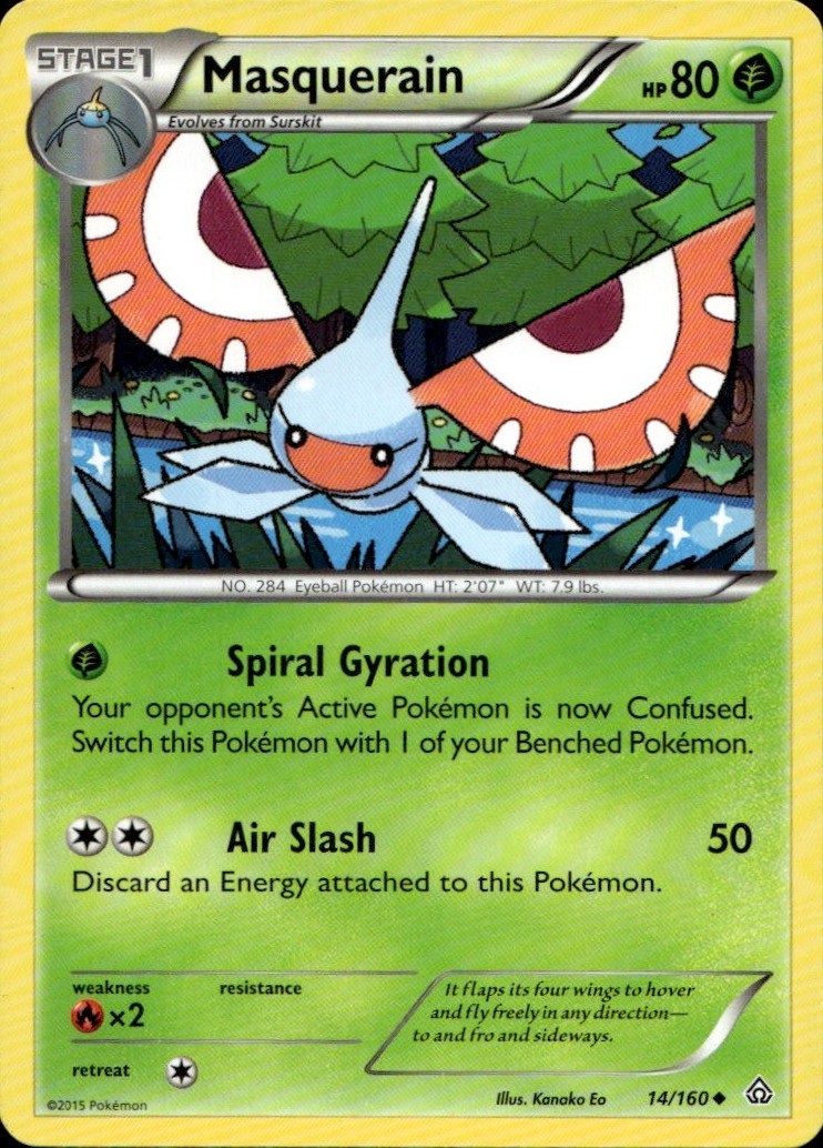 Masquerain 14/160 Uncommon Primal Clash Pokemon Near Mint