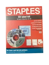Staples CD Label Kit Applicator Software Labels & Jewel Case Inserts New Sealed