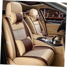 Car Seat Cover, Leather Seat Covers Full Set, FR-01 Full Set A-Khaki Brown