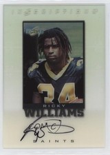 1999 Score Supplemental Inscriptions Ricky Williams #RW-34 Auto 09if