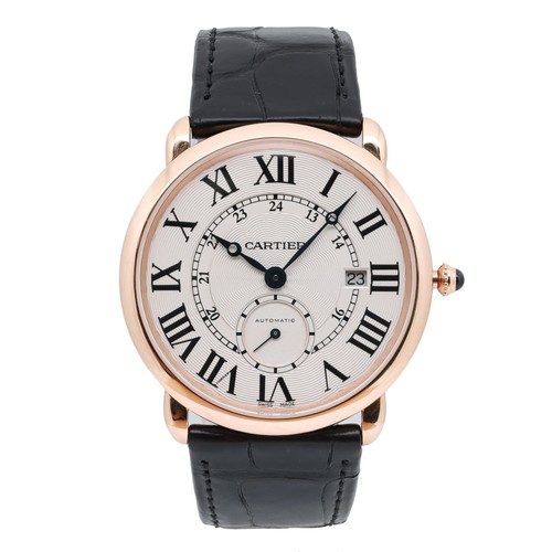 Cartier Ronde Louis 40mm 18K Rose Gold Silver Dial Automatic Watch W6801005