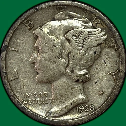 1928-D Mercury Dime Very Fine VF Coin #36870