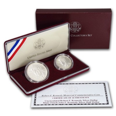 1998-S 2-Coin Robert Kennedy Set BU (w/JFK Matte Half, Box/COA) | eBay