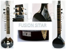 Handgefertigtes Modell Sitar Black Pearl Studio & Fusion + Tonabnehmer Fiberg...