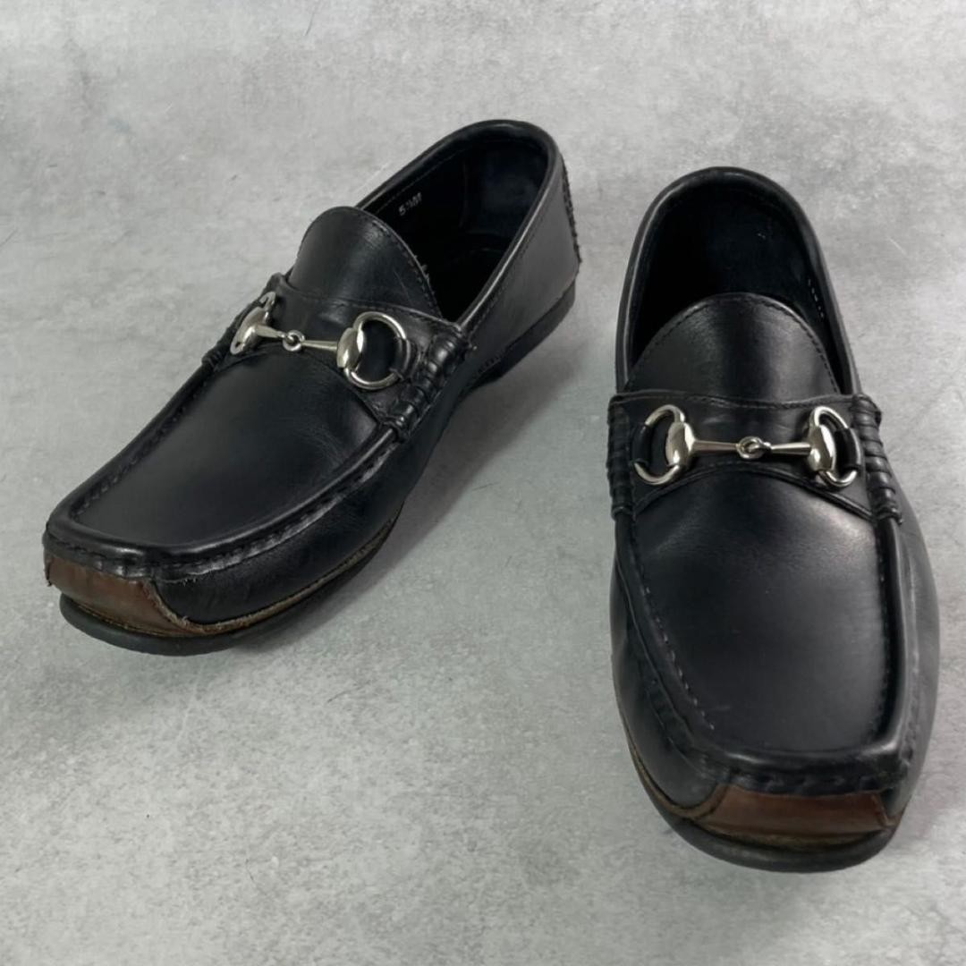 GUCCI Women's Loafers Horsebit Leather Black EU35.5/US5.5 120222c