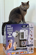 Ninja Swirl by CREAMi Soft Serve Ice Cream Maker NC701UK Silver Grey +Nozzles