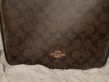 Coach Purse And Wallet Set Signature Handbag Shoulder Bag Brown W/ Black, NWOT