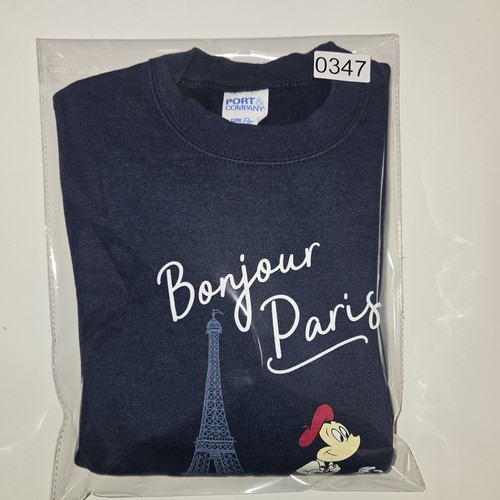 Disney Epcot France Bonjour Paris Mickey Pluto Youth Black Sweatshirt sz M - Picture 9 of 9