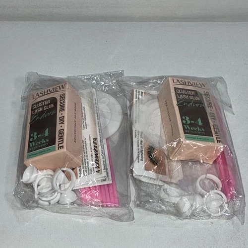 2 New Lashview Cluster Lash Glue Kits, 3-4 Weeks Retention  - product listing photo