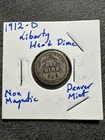 1912 - D Denver Mint Barber Dime, 90% Silver. Non Magnetic.