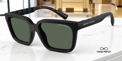 ARMANI EXCHANGE AX4147S 807871 Matte Black Dark Green 56 mm Men's Sunglasses