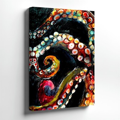 Wall Art Colorful Octopus Tentacles Abstract Ocean Sea Life Canvas Print Decor