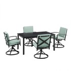 Crosley Furniture Kaplan 5 Piece Metal Outdoor Dining Set in Mist Green
