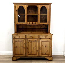 DRESSER Classic Pine Ducal Glass Display 3 Drawer 3 Door Cupboard FREE DELIVERY