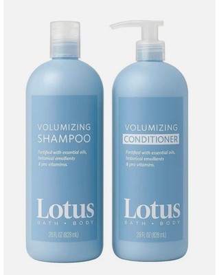 Lotus /Volumizing Shampoo & Conditioner/ Fortified W Essential Oils /28 Fl.Oz