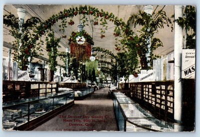 1910 Denver Colorado Postcard Dry Goods Co Main Isle 400 Ft Long Interior Posted