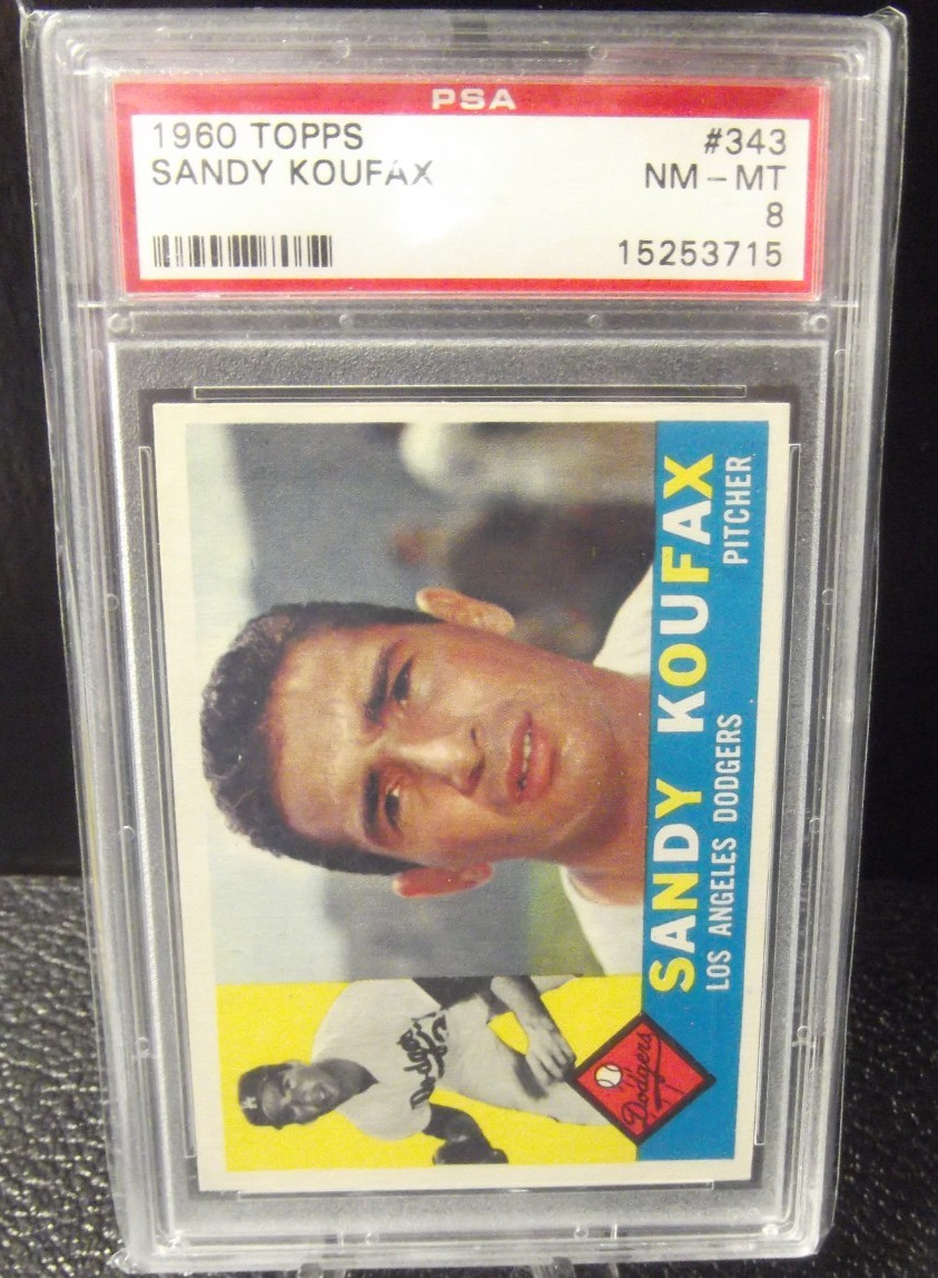 1960 Topps MLB Sandy Koufax  #343 PSA 8 Nr Mt Mt Los Angeles Dodgers HOF