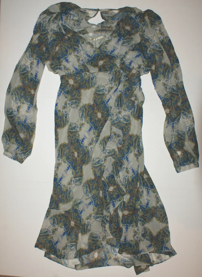 Twelfth Street By Cynthia Vincent Cascade Ruffle Maxi Chiffon V-Neck Dress S NWT - Image 3 of 4