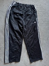 Adidas Black Sweatpants 3 Striped W/ Logo Mens Size Medium
