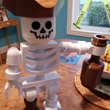 3D Printed L-E-G-O PIRATE SKELETON - 9" TALL