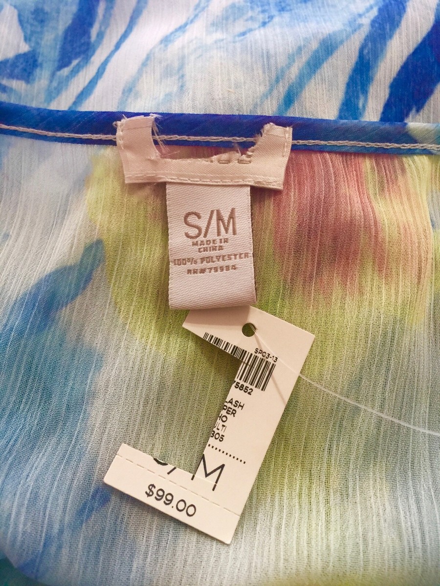 CHICO'S $99 NWT MULTU-BLUE CAFTAN & BEACH COVER UP SIZE ( S,M ) | eBay