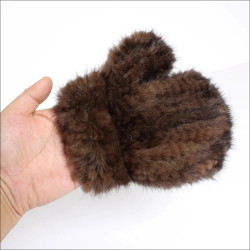 Moda Mujeres Guantes Guante de Piel de Visón Real Tejido Cálido Guantes de Piel Mitones - Imagen 19 de 22