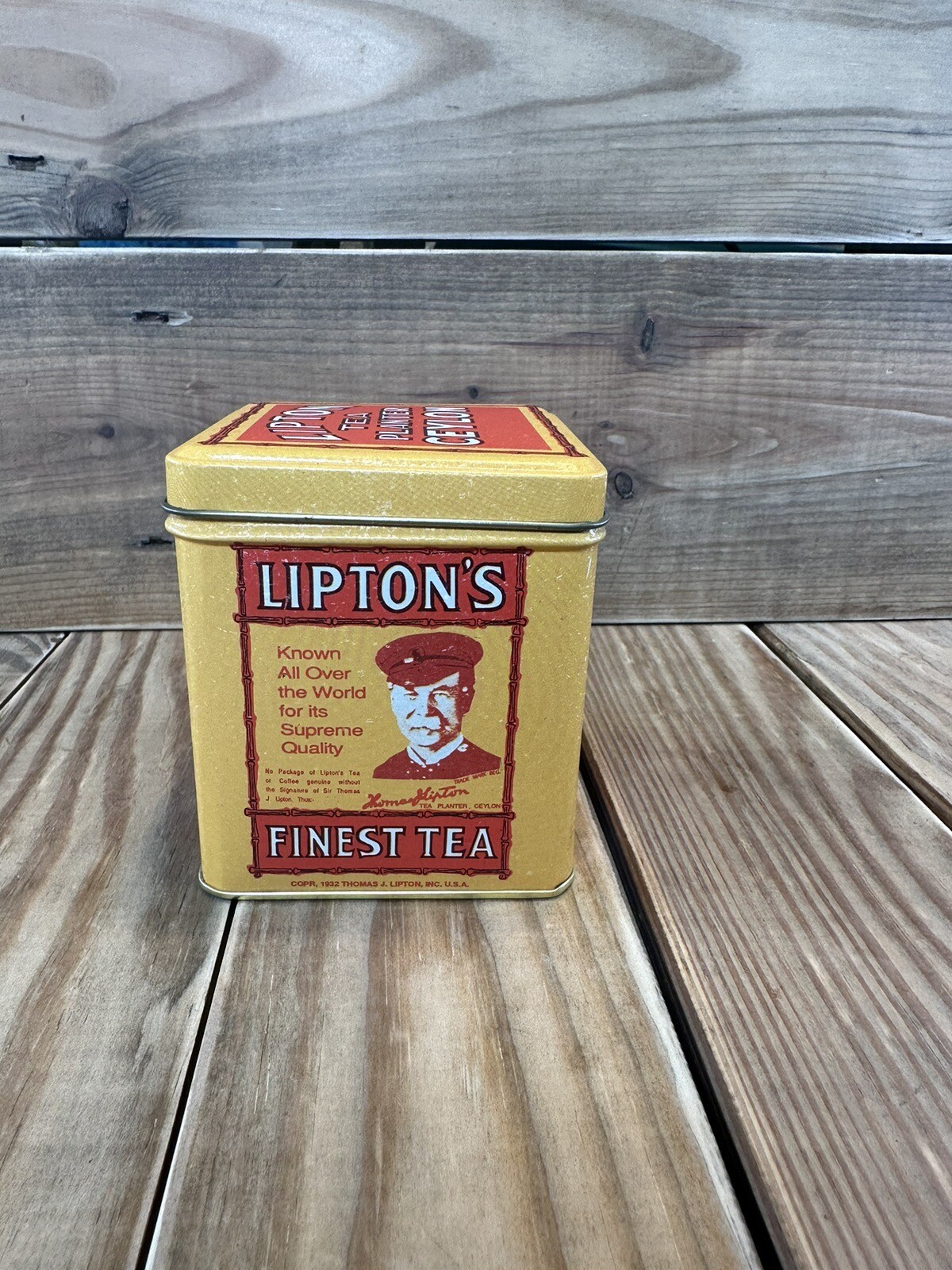 Vintage 4" Lipton Tea Tin Container Kitchen Decor eBay