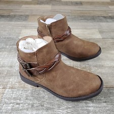 Blowfish Malibu Keepsake Ankle Boots Sz 4 M Brown Kids Girls Zipper NWOB