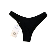 ZAFUL Women's Black Solid Ruched Bikini Bottom Swimwear