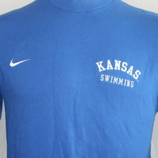 VTG 90s Nike Kansas Swimming Spellout Long Sleeve T Shirt Mens Medium USA Made