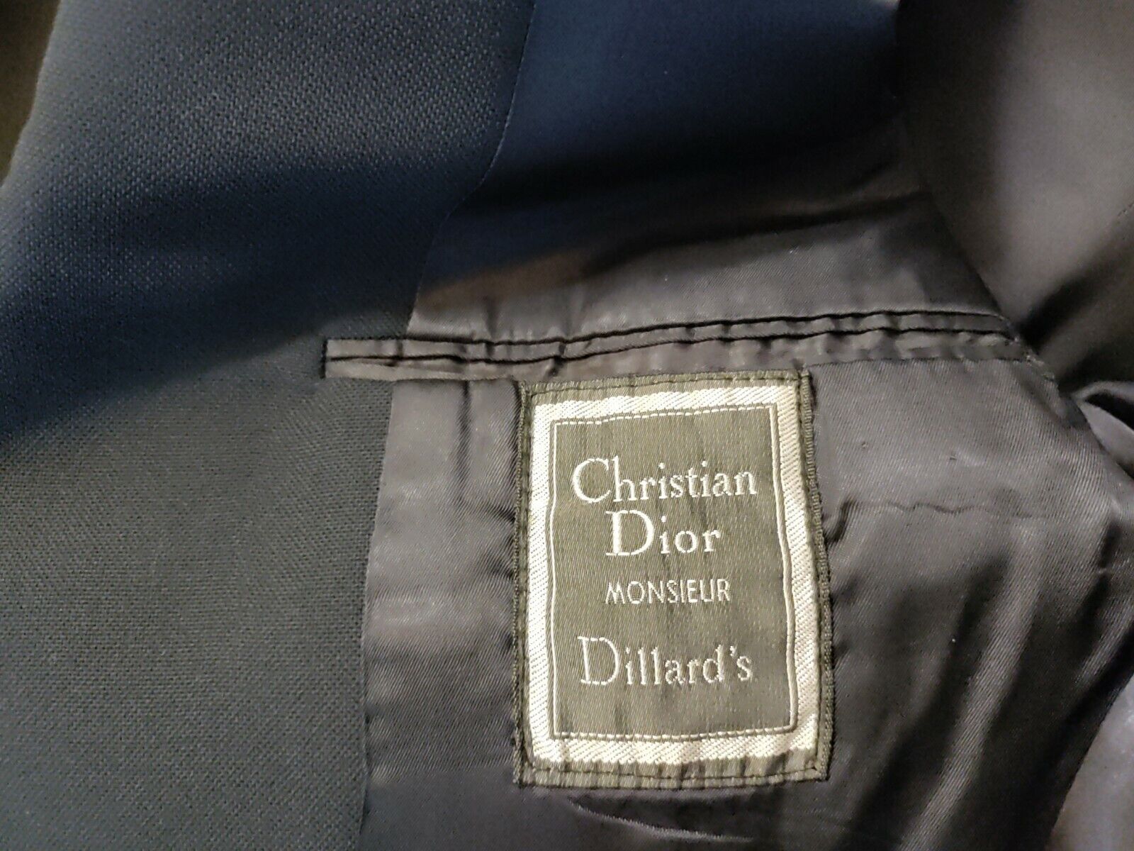 Christian Dior navy two button worsted polyester … - image 10