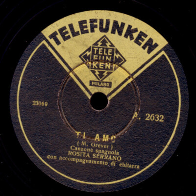 ROSITA SERRANO Ti Amo / La casetta -Spanisch- Schellackplatte 78rpm  S7864