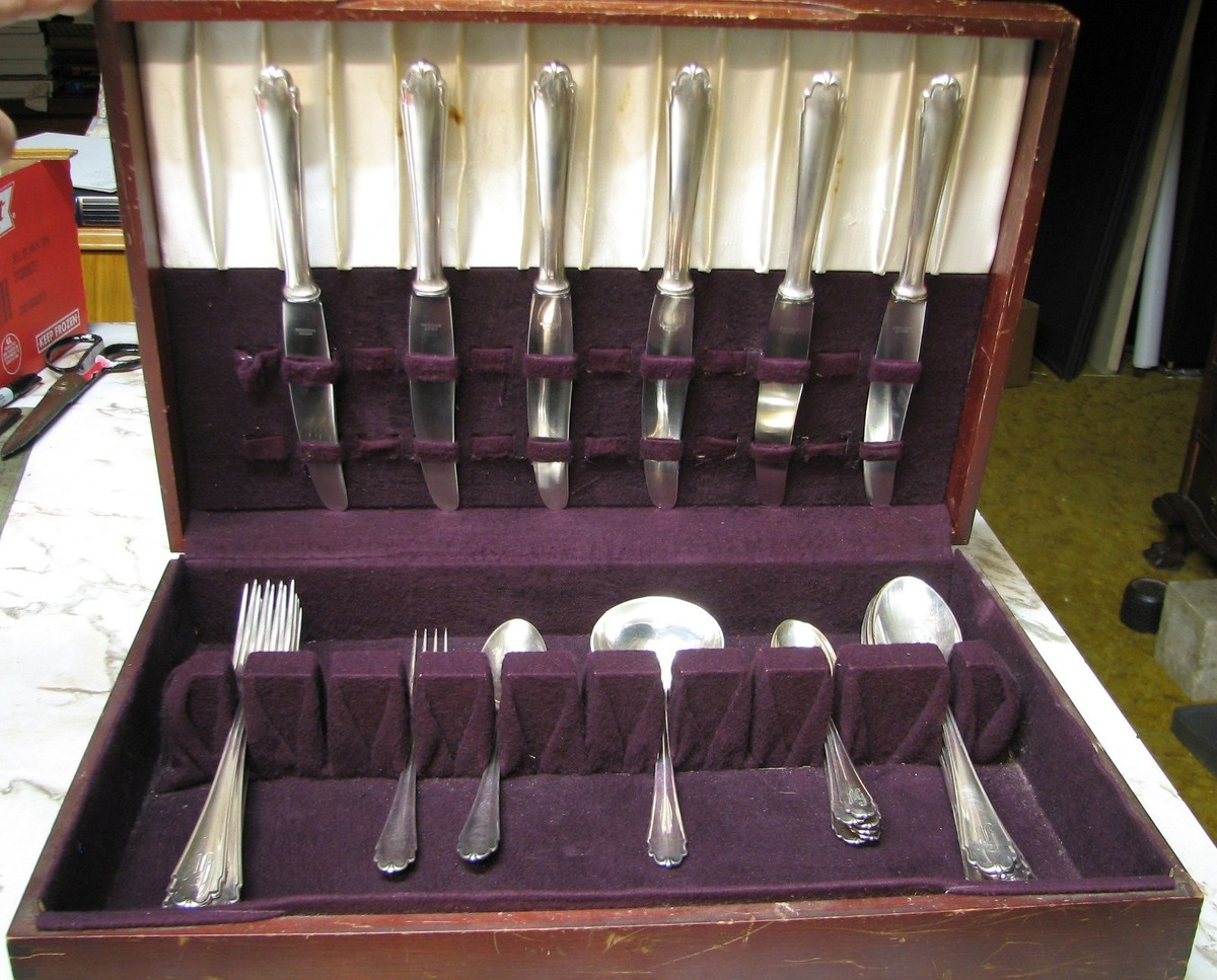 【Bruckmann 90 silverplate】テーブルナイフ　6本セット Bruckmann 27 piece 90 silverplate flatware - 6 place