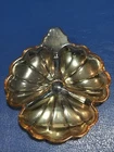 Peach Iridescent Depression Carnival Glass Candy/Condiment Dish Trefoil/Clover
